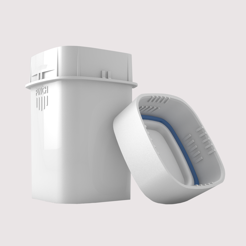 Calyx Dram container with lid removed showing interior