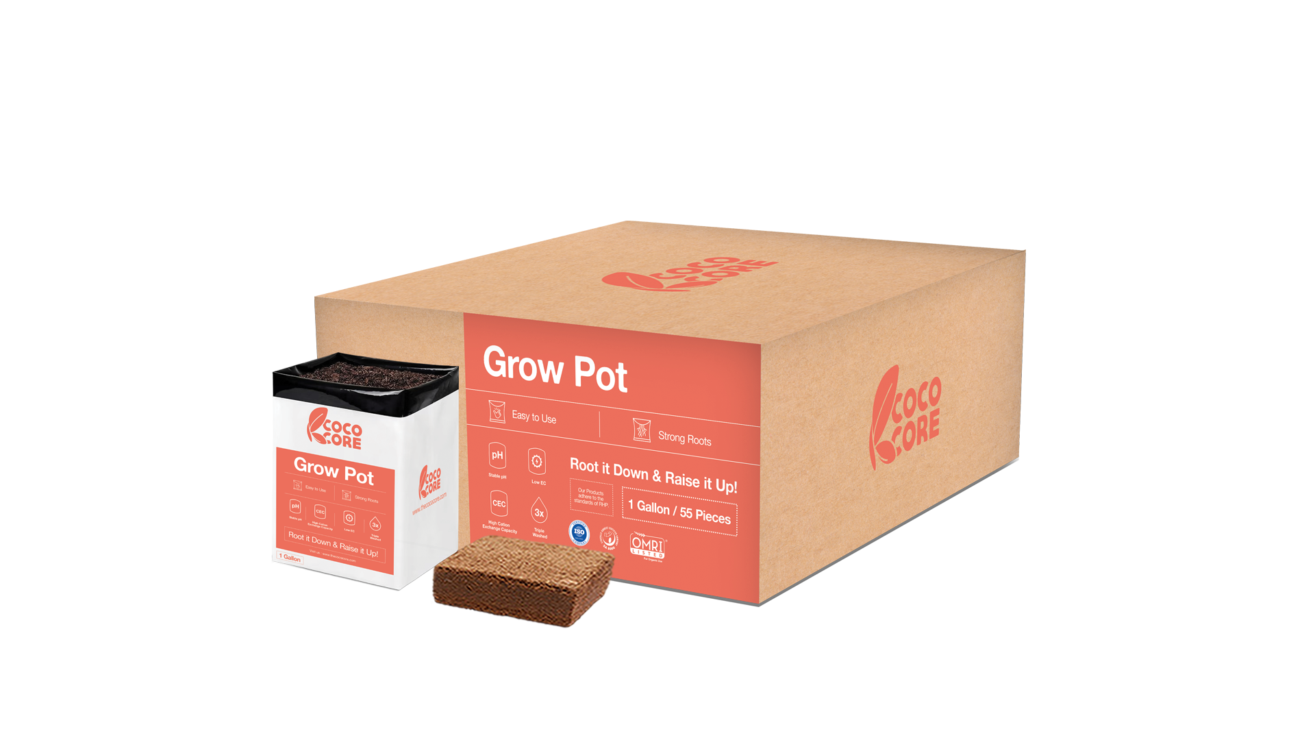 CocoCore 1 Gallon Compressed Grow Pot