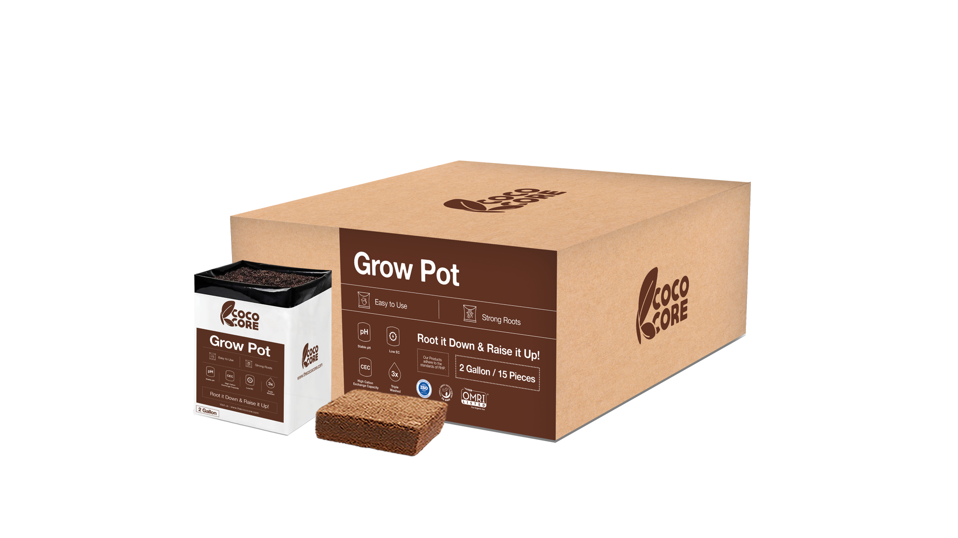 CocoCore 2 Gallon Compressed Grow Pot