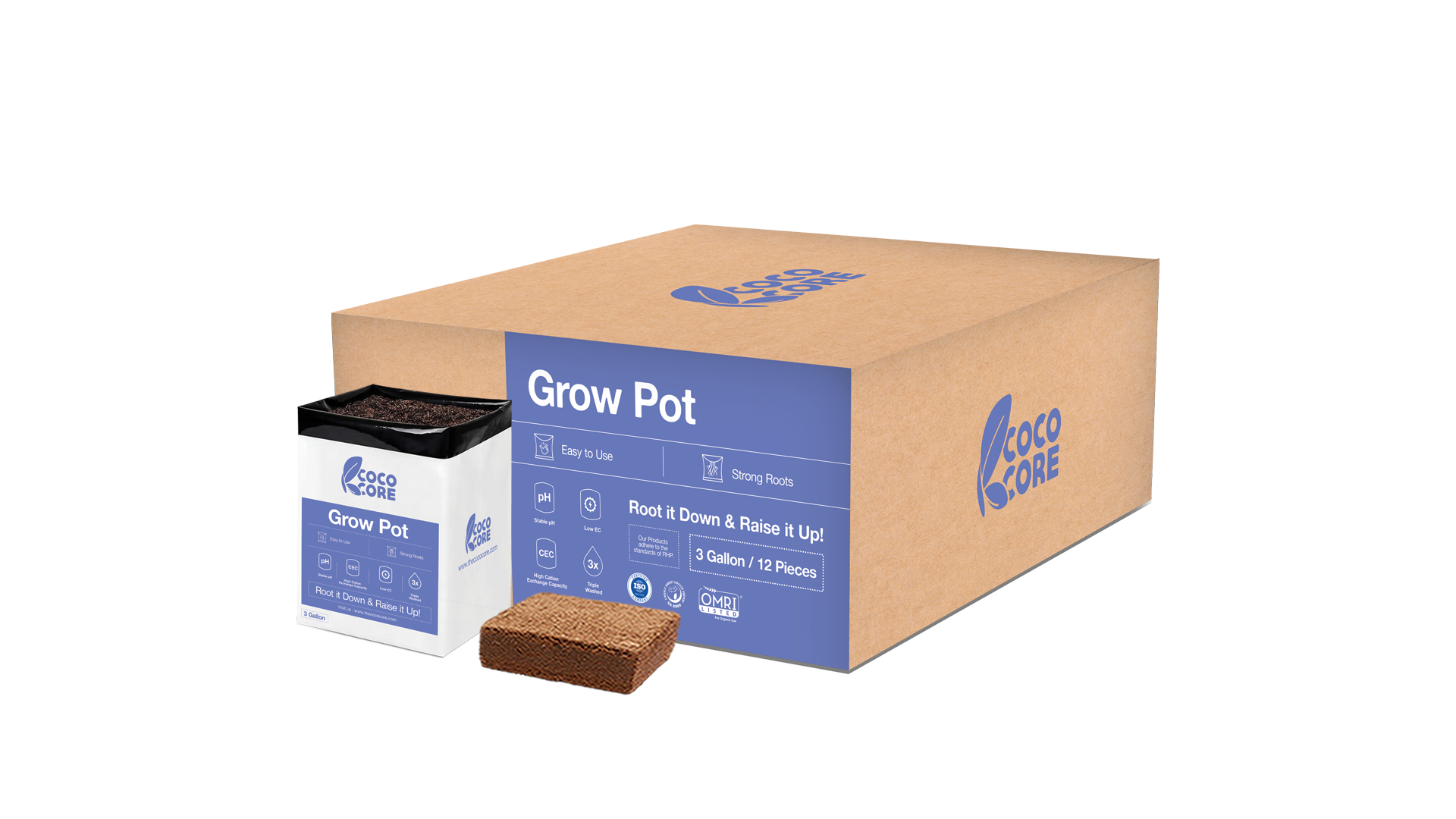 CocoCore 3 Gallon Compressed Grow Pot
