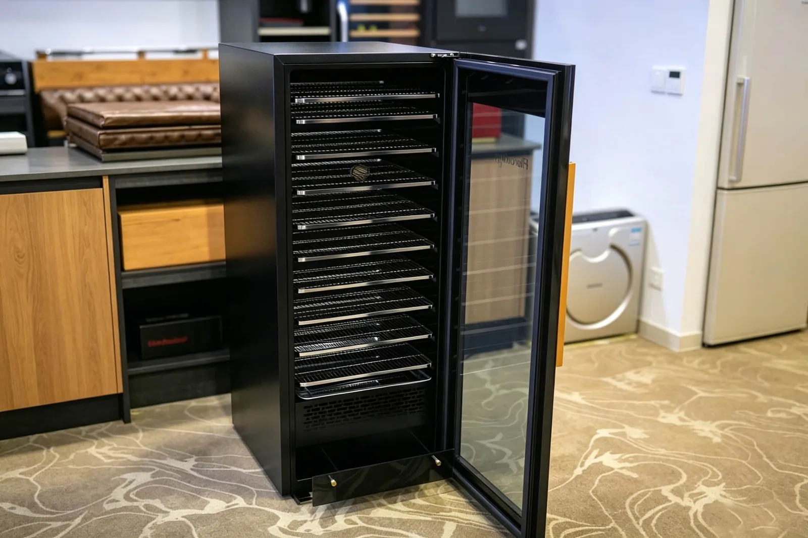 Ten racks inside the cabinet