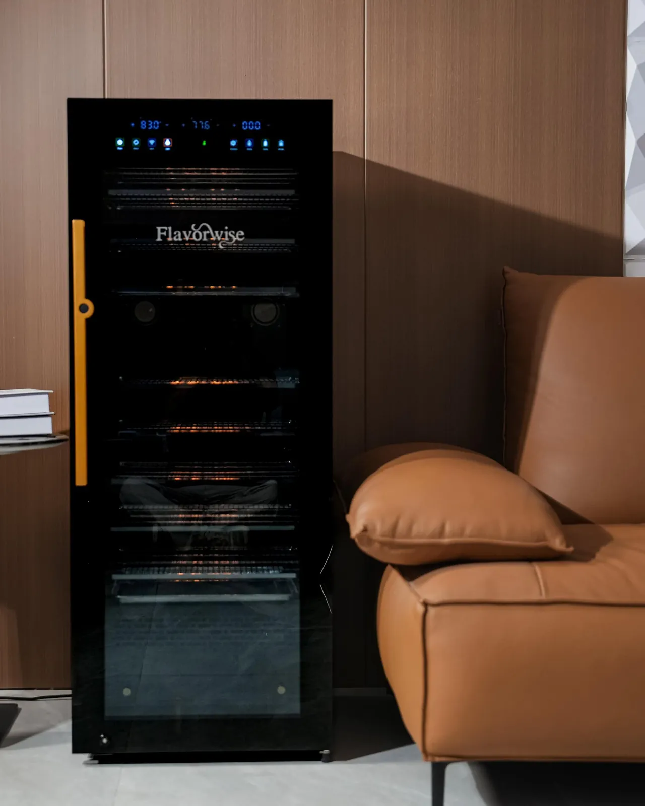 Cabinet beside an armchair