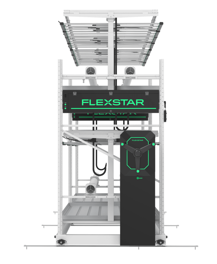 Flexstar vertical rack — 3D render detail view