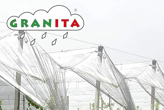 Malla antigranizo GRANITA sobre un huerto