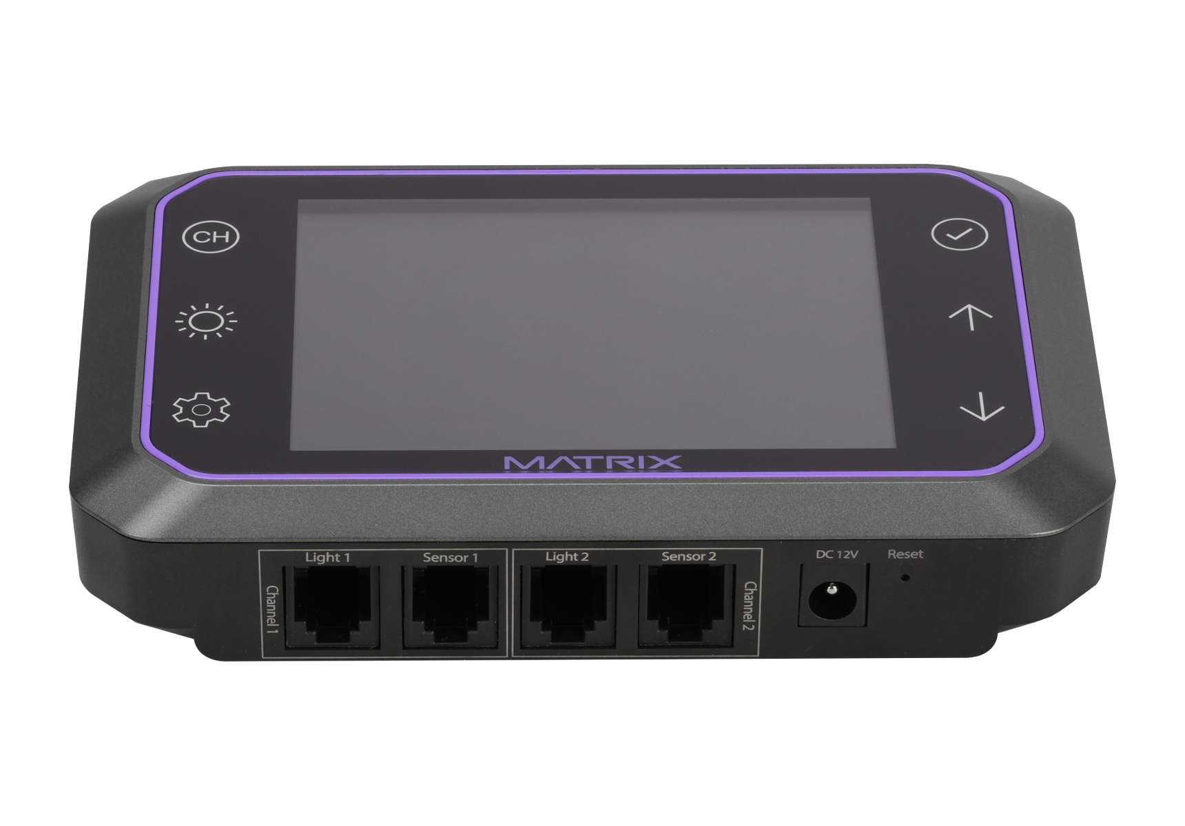 Matrix MC2 Controller rear view showing Light, Sensor, and DC 12V ports